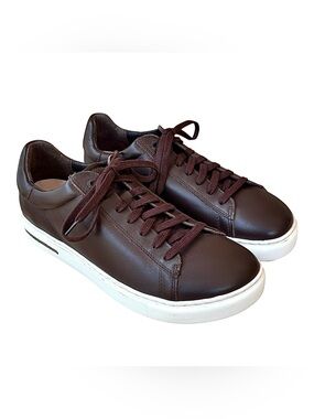 BIRKENSTOCK Brown Leather Lace Up Sneakers